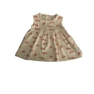 Kate Quinn Sleeveless Tiger Dress/Peplum Top | Redwood on Natural- 3-6mo